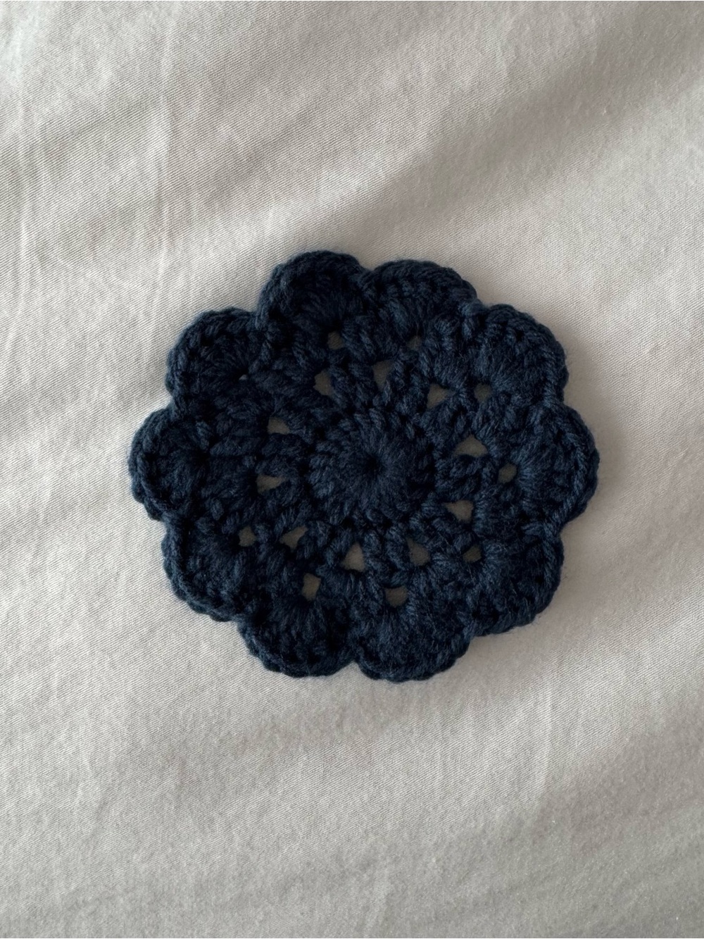 Handmade Navy Blue Crochet Coaster